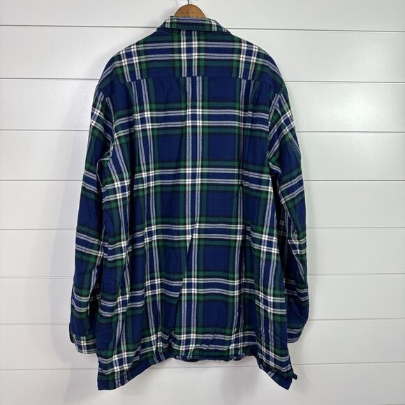 LL Bean Fleece Lined Flannel Plaid Button Front Shirt Multicolored sz XL Tall - Picture 6 of 7